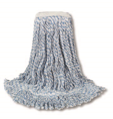 24OZ Finish Mop Loop/BND Narrow Blue/White, 12/CS